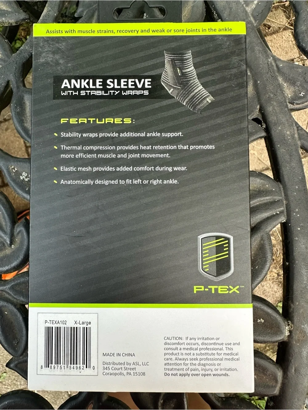 Black Ankle Sleeve Stability Wrap - X-Large